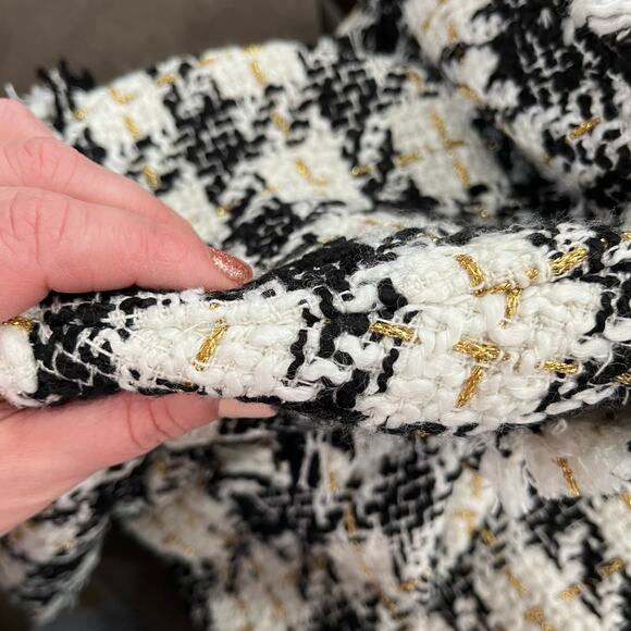 House of Harlow 1960 Twee Black White Gold Tweed Jacket Size Small - Picture 10 of 10
